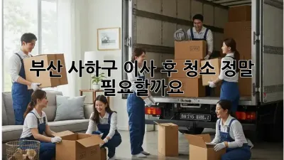 부산 사하구 이사 후 청소, 정말 필요할까요?